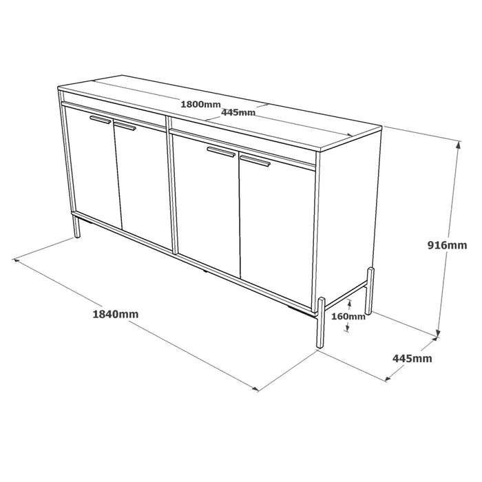Concretea Office Cabinet,  Cura Concrete - Anthracite
