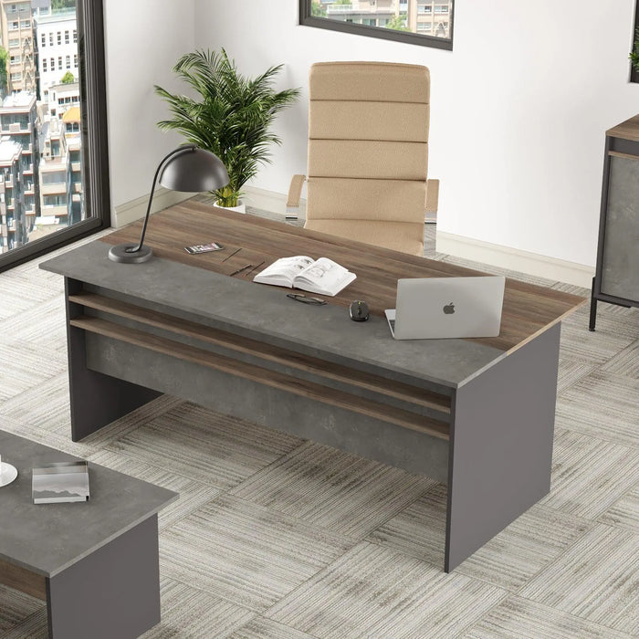 Concretea Office Desk, Cura Concrete - Anthracite