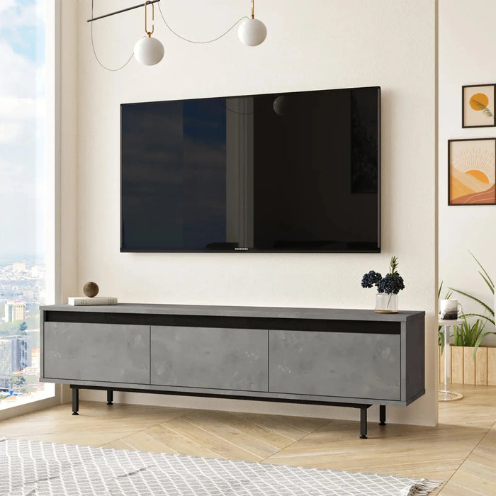 Concretea TV Unit Concrete & Grey Finish | Modern TV Stand | Upto 70 inch TV