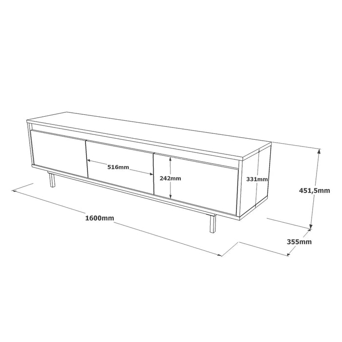 Concretea TV Unit Concrete & Grey Finish | Modern TV Stand | Upto 70 inch TV