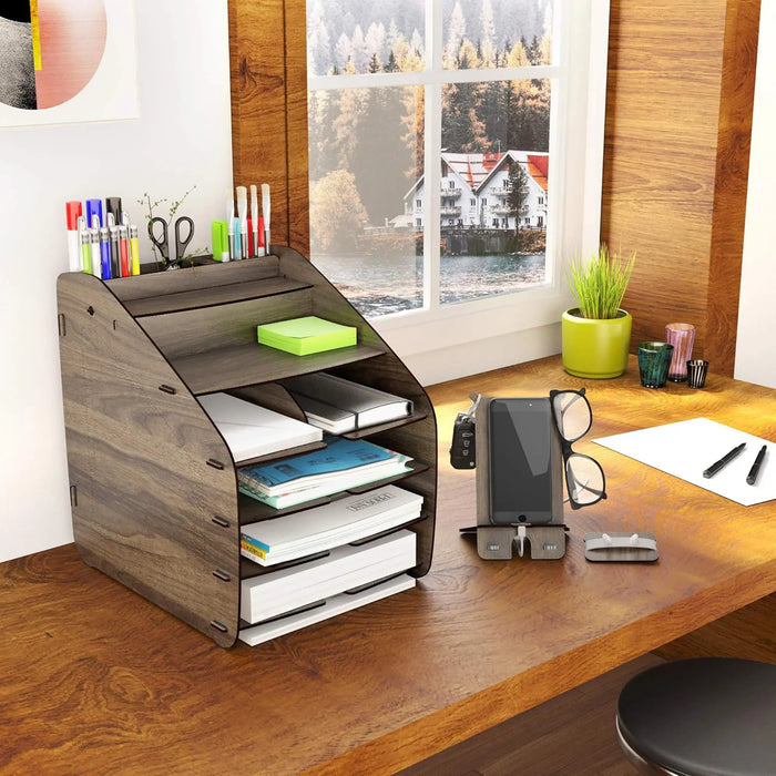 Cosmo Organizer Large 33 x 26 x 32 CM, 2.9kg “ Walnut| Stylish Storage Solution