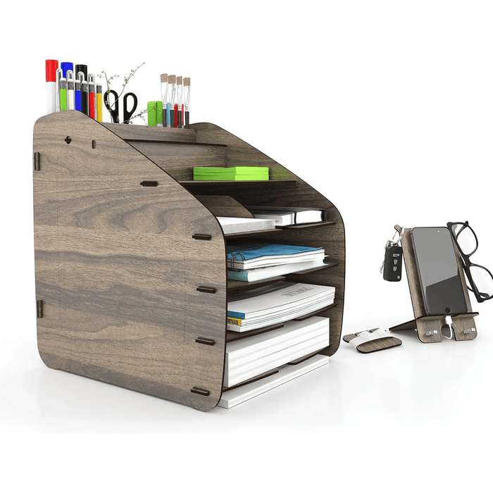 Cosmo Organizer Large 33 x 26 x 32 CM, 2.9kg “ Walnut| Stylish Storage Solution