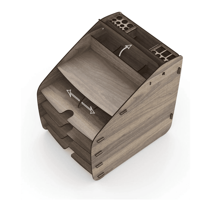 Cosmo Organizer Large 33 x 26 x 32 CM, 2.9kg “ Walnut| Stylish Storage Solution