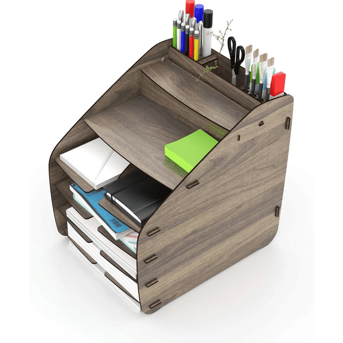 Cosmo Organizer Large 33 x 26 x 32 CM, 2.9kg “ Walnut| Stylish Storage Solution
