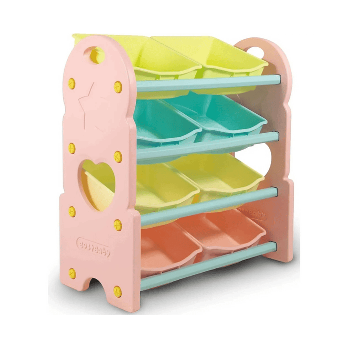Deluxe Multi-Bin Toy Organizer with Storage Bins | Lightweight Design Toy Storage Box for Kids Play Room - Pink