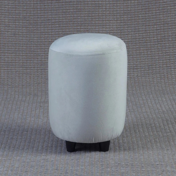 Ellie Pouffe Velvet Fabric 30cm Dia, Beige