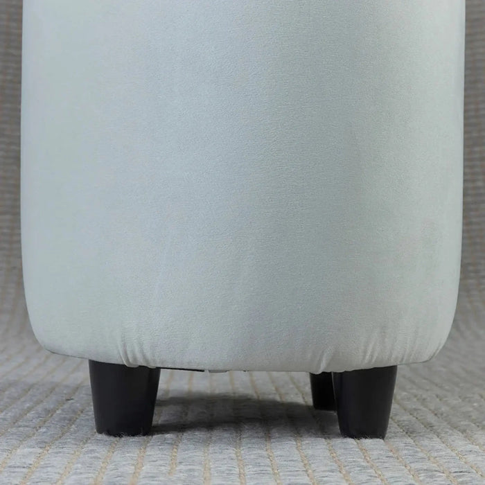 Ellie Pouffe Velvet Fabric 30cm Dia, Beige