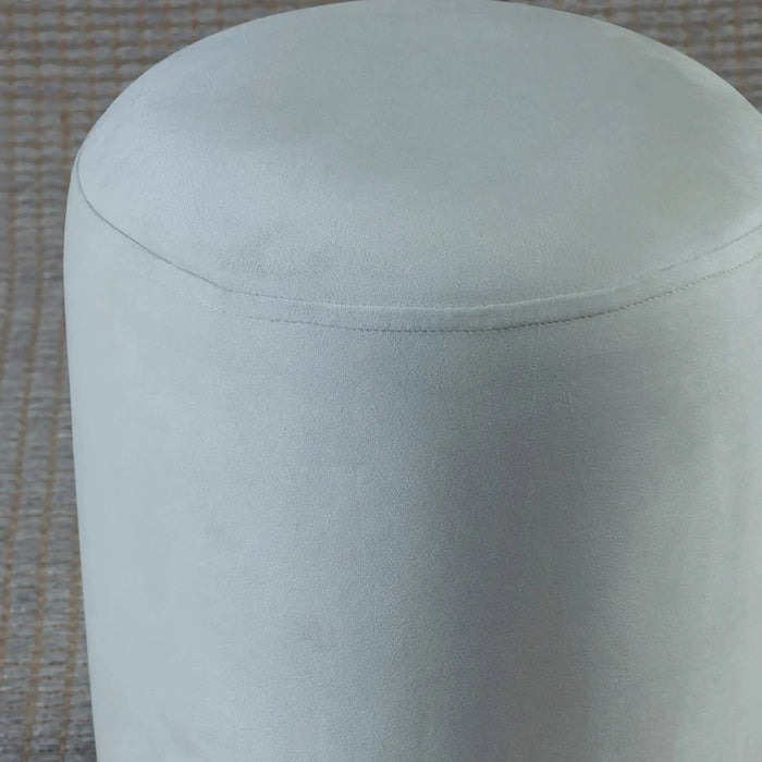 Ellie Pouffe Velvet Fabric 30cm Dia, Beige