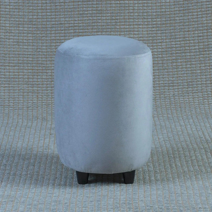 Ellie Pouffe Velvet Fabric 30cm Dia, Grey