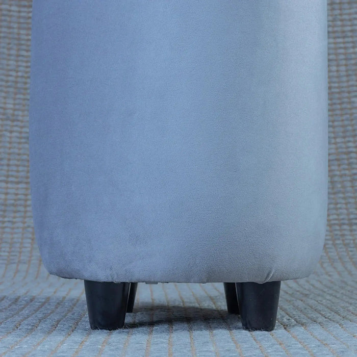 Ellie Pouffe Velvet Fabric 30cm Dia, Grey