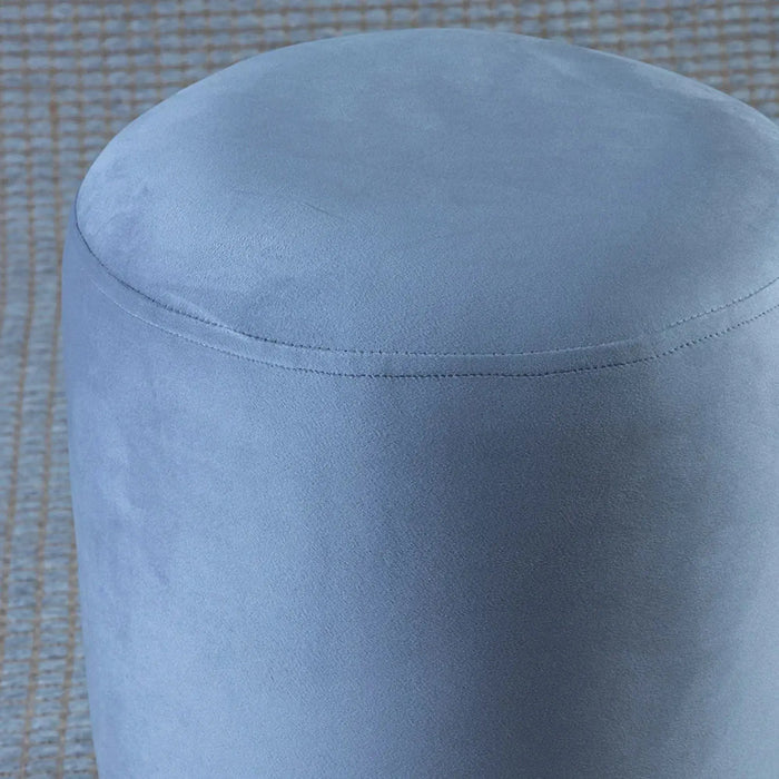 Ellie Pouffe Velvet Fabric 30cm Dia, Grey