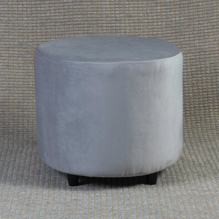 Ellie Pouffe Velvet Fabric 50 cm Dia Grey