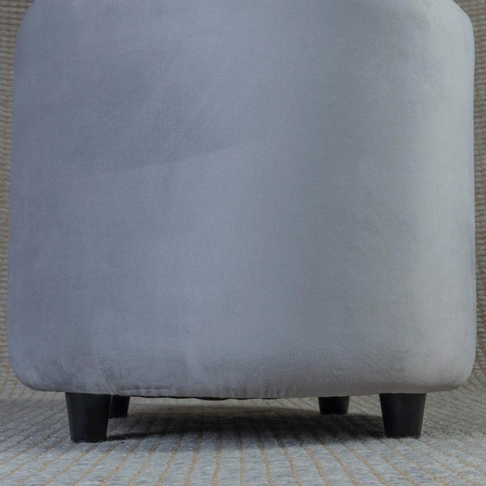 Ellie Pouffe Velvet Fabric 50 cm Dia Grey