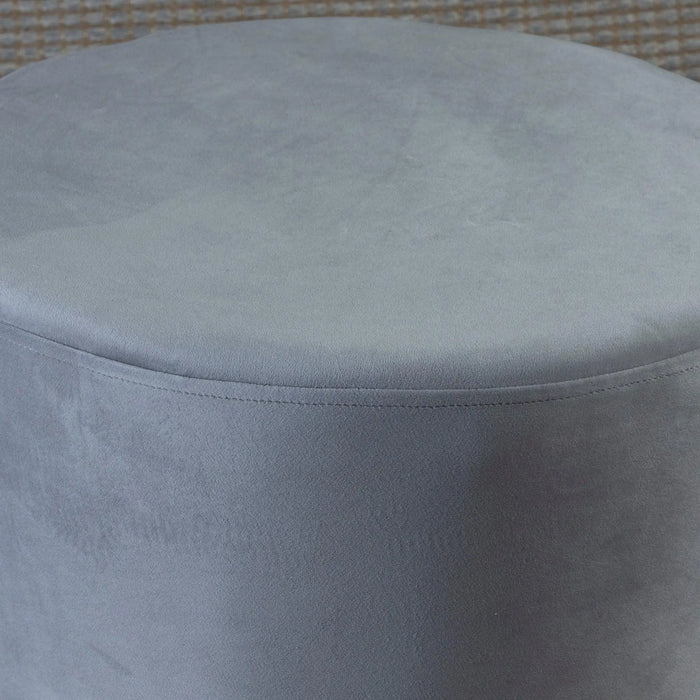 Ellie Pouffe Velvet Fabric 50 cm Dia Grey