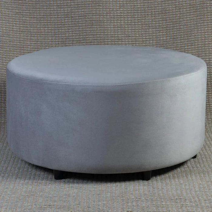 Ellie Pouffe Velvet Fabric 90cm Dia Grey
