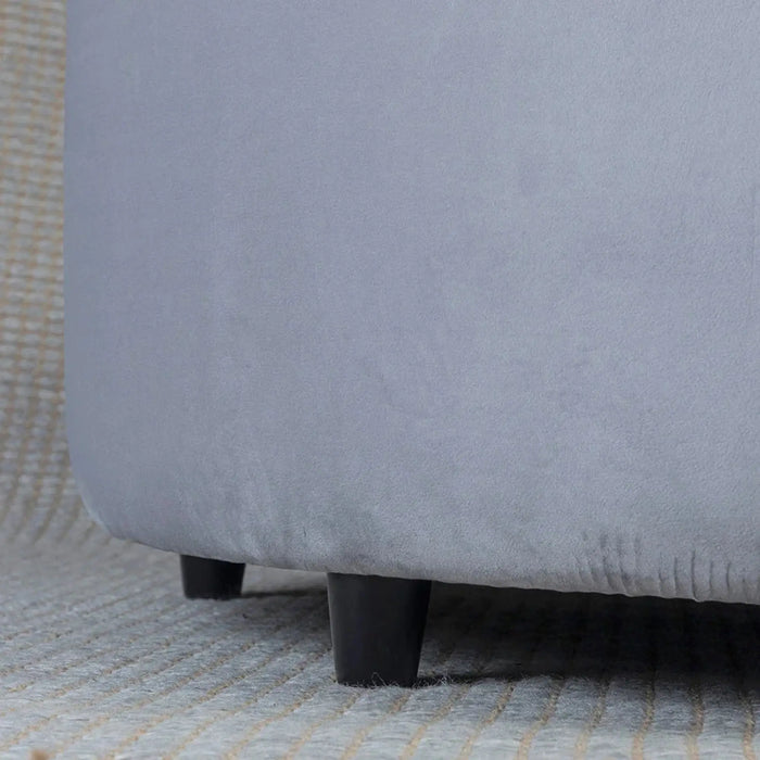 Ellie Pouffe Velvet Fabric 90cm Dia Grey