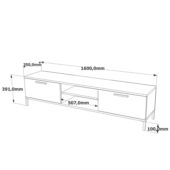 Empire TV Unit with Storage  Pine & Anthracite Grey | Modern TV Stand | Upto 70 inch TV