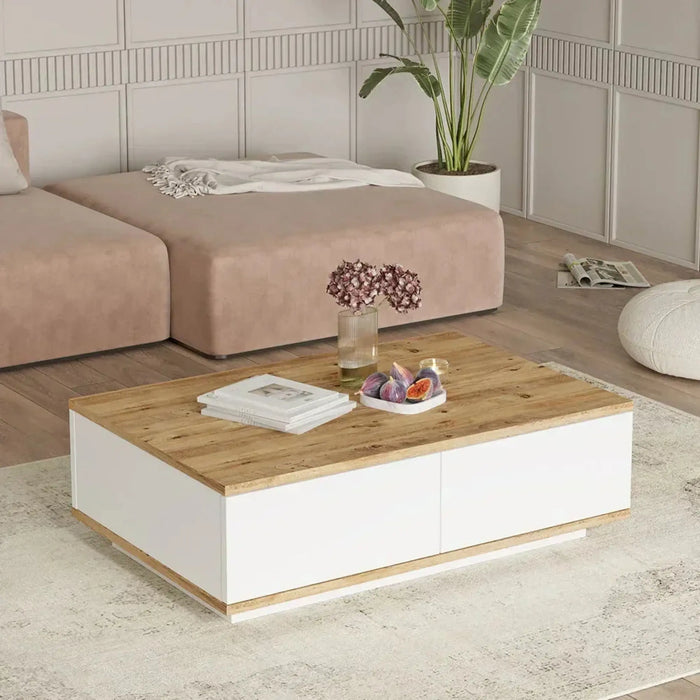 Future Coffee Table  Pine and White