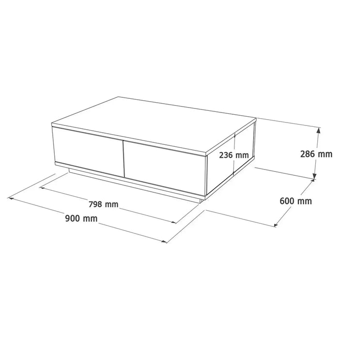 Future Coffee Table  Pine and White