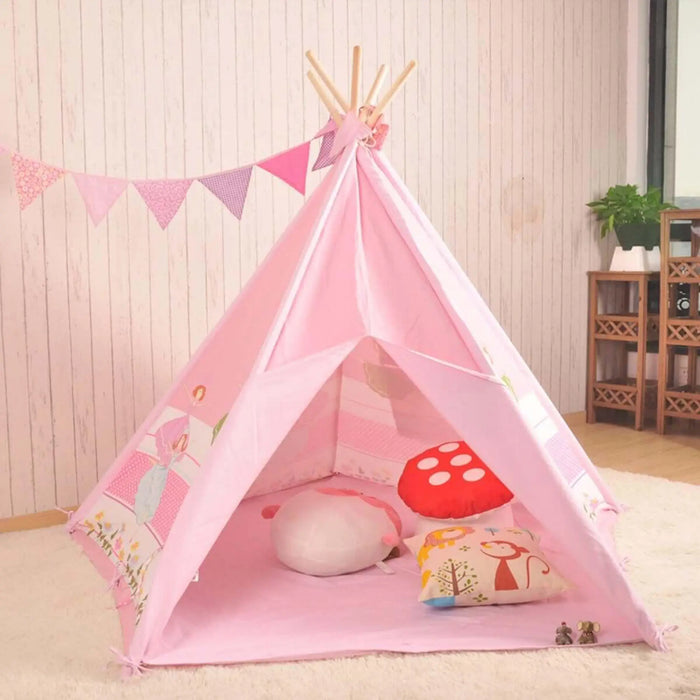 Kids 4 Walls Teepee Tent House | Durable Childrens Play Tent house for Indoor or Outdoor - Pink