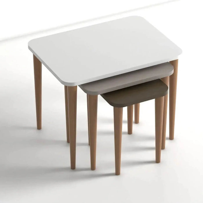 Letto Nested Coffee Table - Stacking End Table - Multicolor