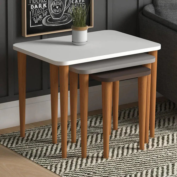 Letto Nested Coffee Table - Stacking End Table - Multicolor