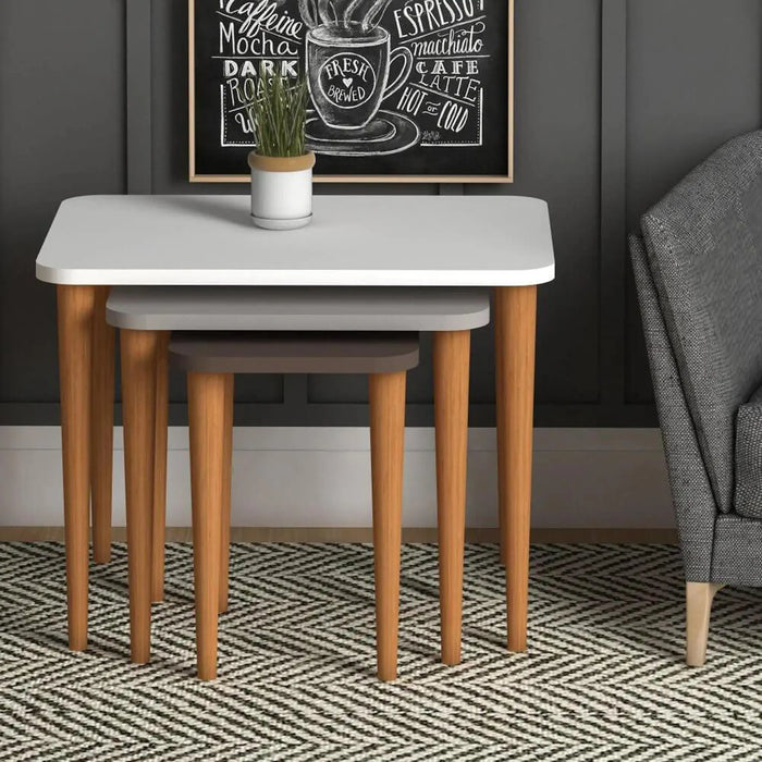 Letto Nested Coffee Table - Stacking End Table - Multicolor