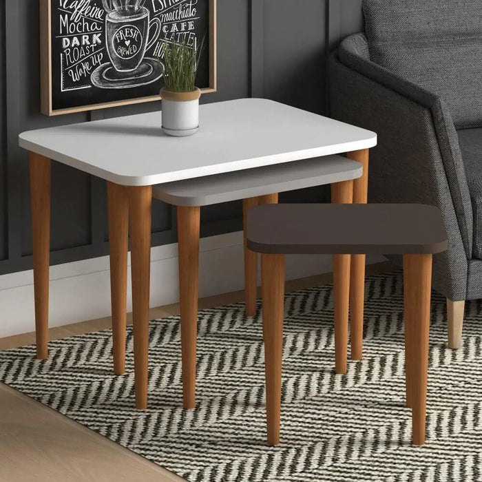 Letto Nested Coffee Table - Stacking End Table - Multicolor