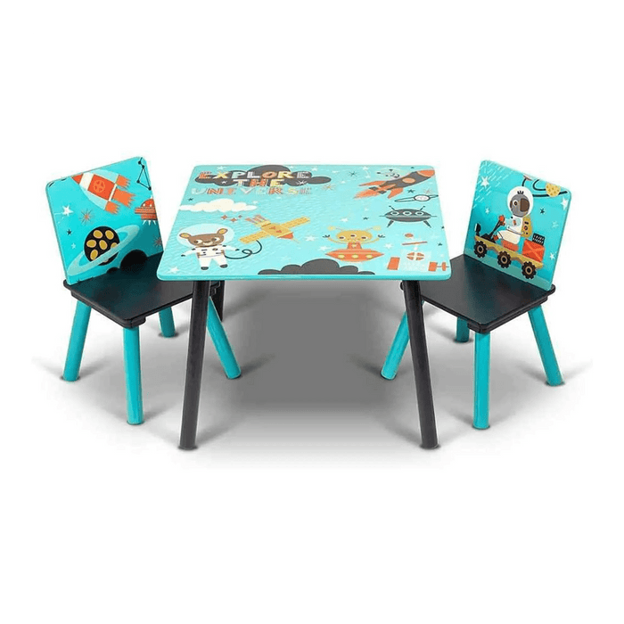 Little Explorer Study Table and Chair Set for Childrens | Durable and Lightweight Wooden Table and Chair Set - Blue