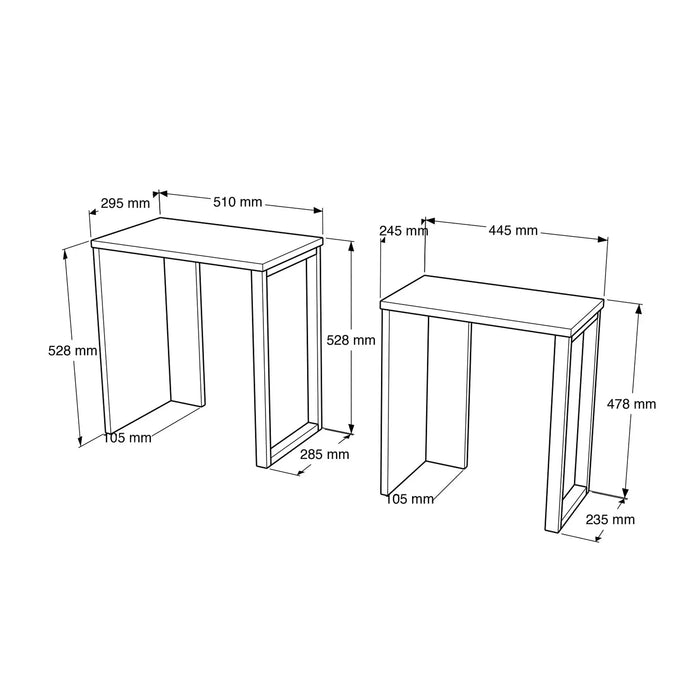 Lunar Edge Coffee Table 2 set, Sepet