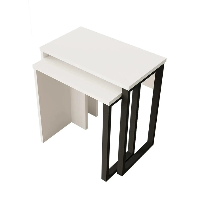 Lunar Edge Coffee Table  2 set, White