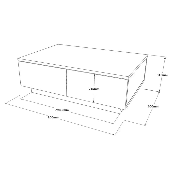 Luvio Coffee Table Concrete - Stone Finish
