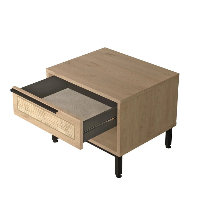 Ocean Bed Side Table with Drawer & Open Shelf