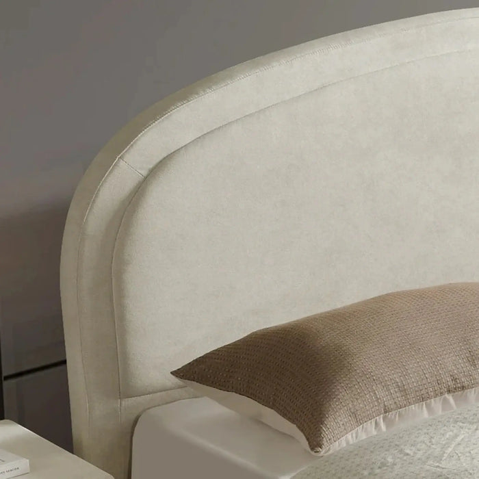 OSAKA Queen Upholstered Bed with Curved Headboard & Metal Feet (160x200)