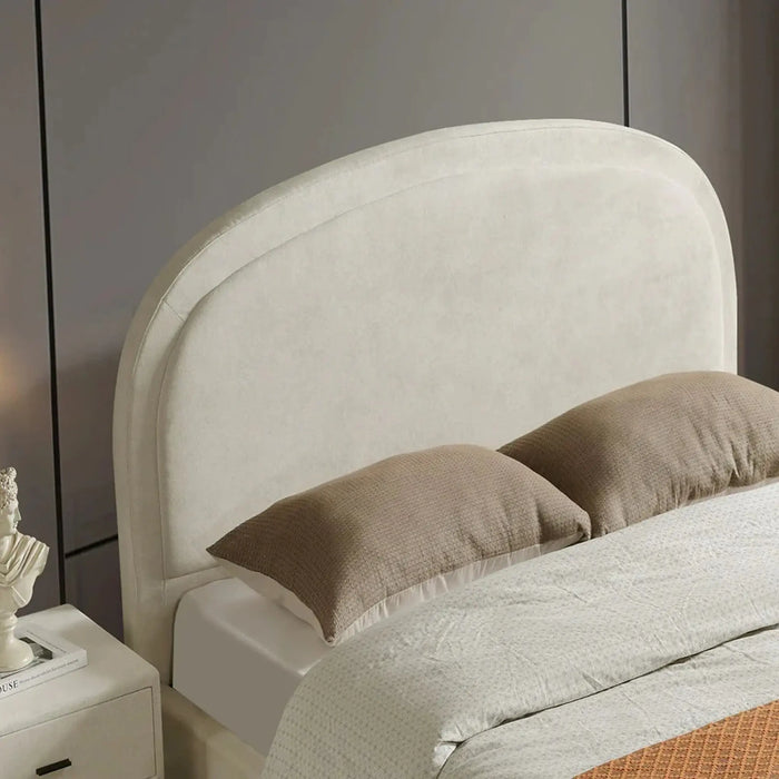 OSAKA Queen Upholstered Bed with Curved Headboard & Metal Feet (160x200)