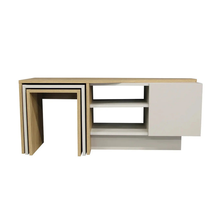 Rodega TV Stand with Nesting Table Sepet Sandstone Finish | Upto 55 inch TV