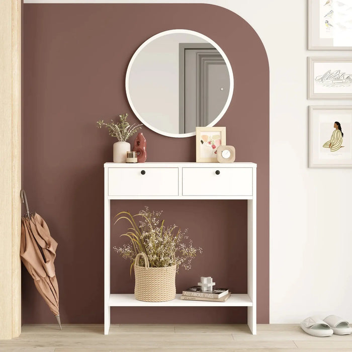 Snowveil Simple Console Table, White