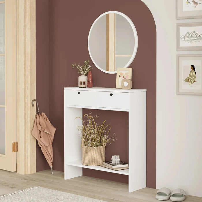 Snowveil Simple Console Table, White