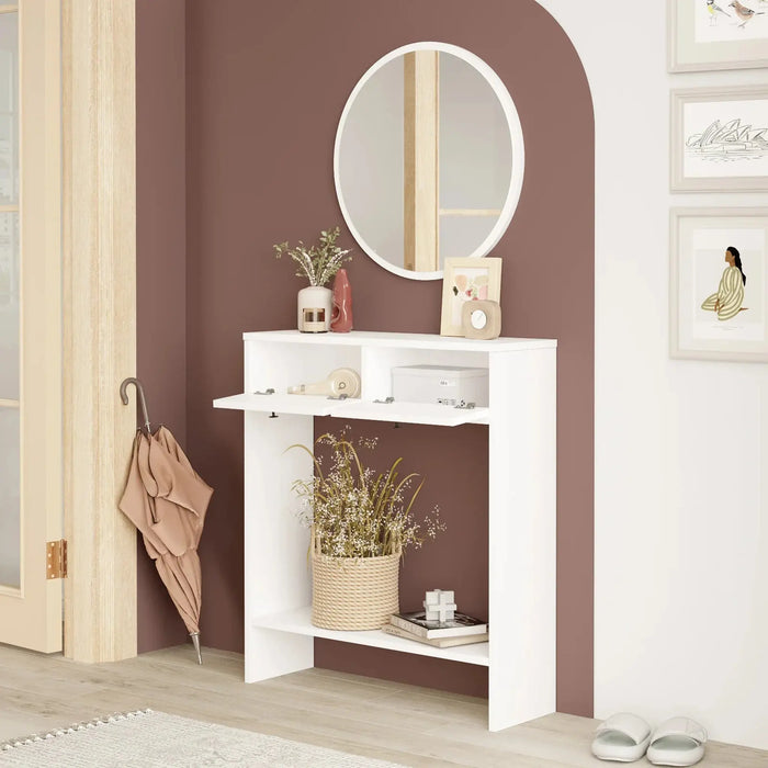 Snowveil Simple Console Table, White