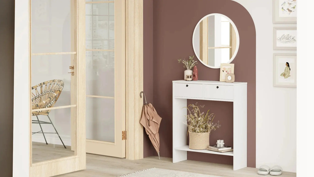 Snowveil Simple Console Table, White