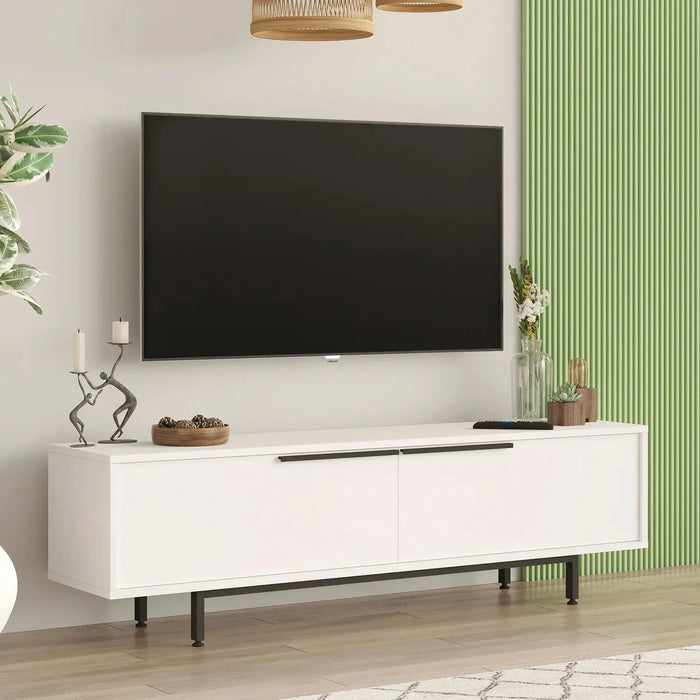 Snowveil TV Console White | Entertainment Unit | Up to 70 inch TV