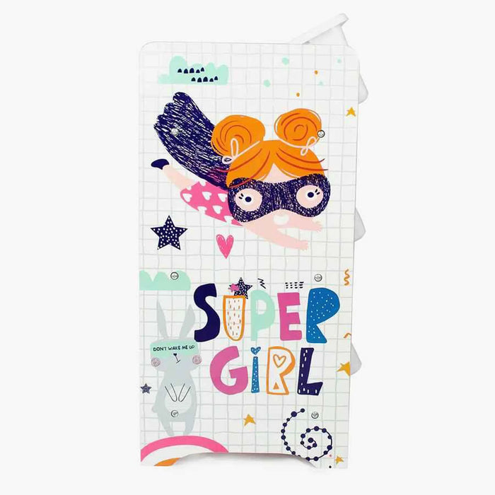 Super Girl 3 Bins Organizer for Children | Durable Toy Storage with Supporting Bars for Kids Play Room - Pink