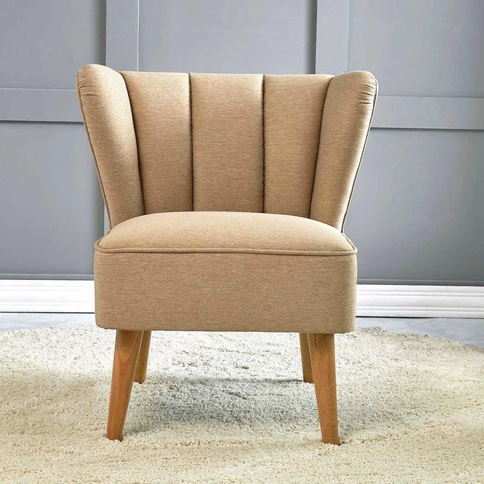 TULIP Armless Wingback Sofa Chair for Living Room | Exquisite Design Tulip Accent Arm Chair - Brown