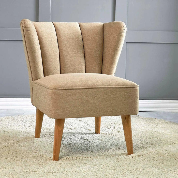 TULIP Armless Wingback Sofa Chair for Living Room | Exquisite Design Tulip Accent Arm Chair - Brown
