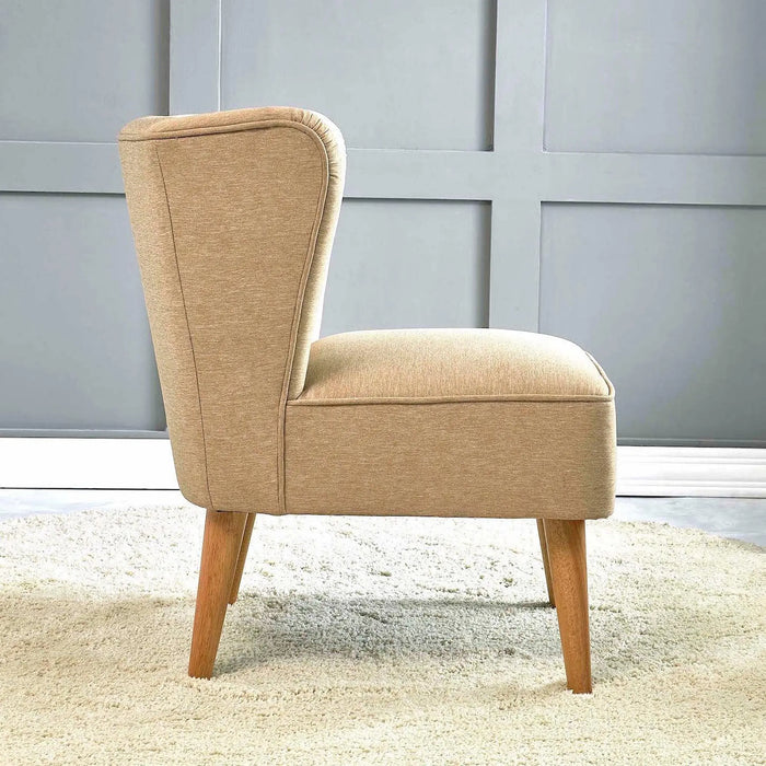 TULIP Armless Wingback Sofa Chair for Living Room | Exquisite Design Tulip Accent Arm Chair - Brown