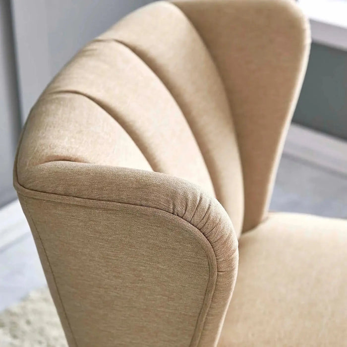 TULIP Armless Wingback Sofa Chair for Living Room | Exquisite Design Tulip Accent Arm Chair - Brown