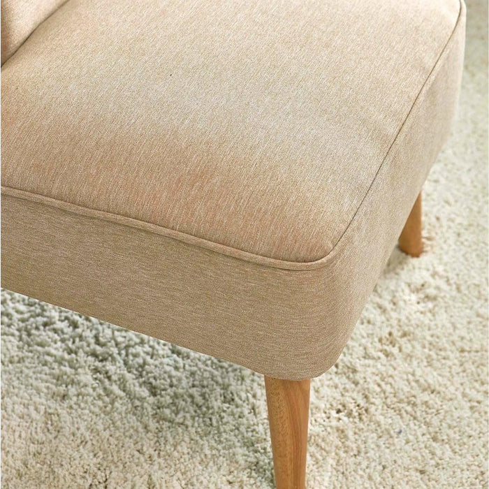 TULIP Armless Wingback Sofa Chair for Living Room | Exquisite Design Tulip Accent Arm Chair - Brown