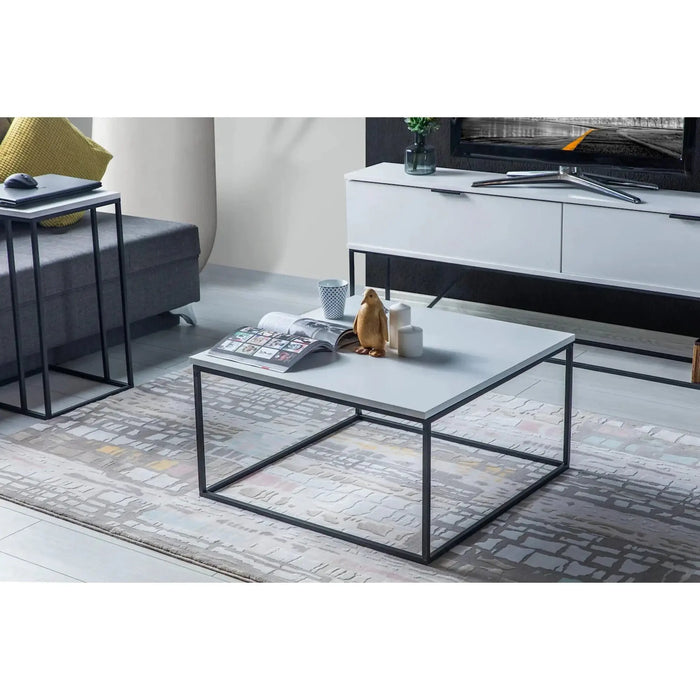 Zen Square Coffee Table for Living Room | Modern Design Coffee and Center Table - White