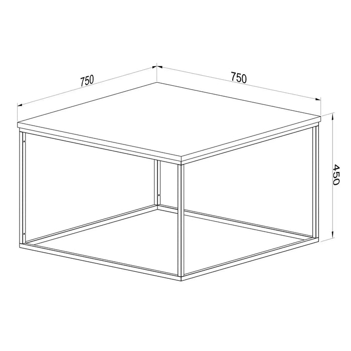 Zen Square Coffee Table for Living Room | Modern Design Coffee and Center Table - White