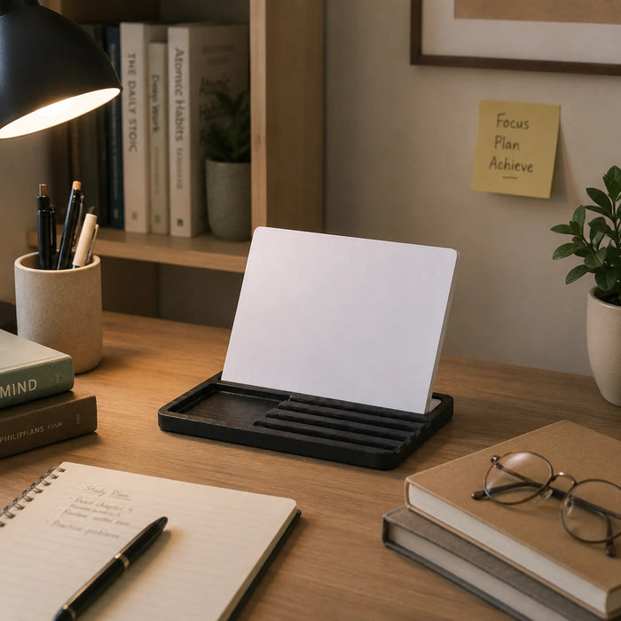 Adel Wooden Ipad Stand With Slots, Large - Black